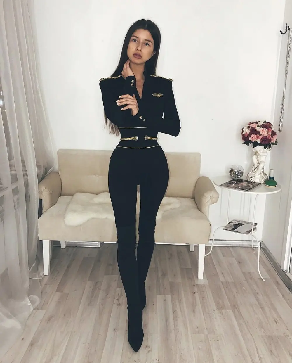 

Long Sleeve Bandage Jumpsuits Fashion Celebrity Night Club Party Black Bodycon Jumpsuit Sexy Women Autumn Winter
