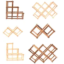 Деревянный Красное вино стойки 3/6/10 бутылки стойки складной деревянный Дисплей стенд твердого полки выставочный Органайзер Лидер продаж