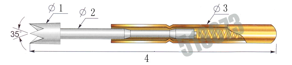 100 шт./лот P50-Q1 диаметр 0,5 мм Пружинные щупы Pogo длина 16,35 мм(75 г