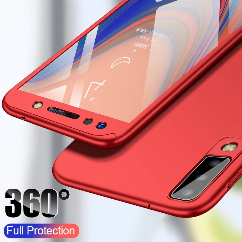 

360 Degree Cover For Samsung A7 2018 Case Protective Accessories With Tempered Glass Flim Case For Samsung Galaxy A7 2018 A750