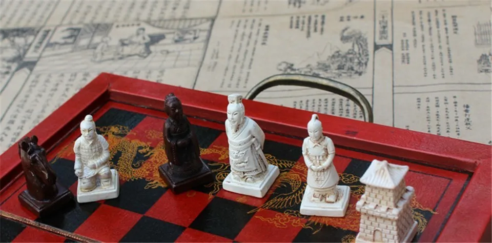 Yernea шахматы античные трехмерные шахматы из смолы маленький складной набор с шахматной доской путешествия развлечения подарки Родитель-ребенок