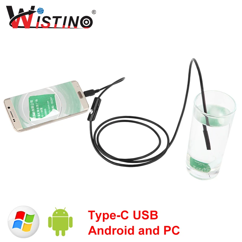 

Wistino 5.5mm Car Endoscope Mini Camera Android Type-c USB Soft Cable Waterproof Inspection Surveillance 5m Snake Industrial