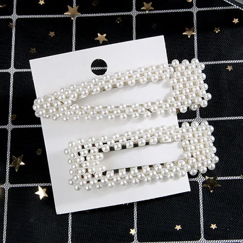 5 PCS / Set Pearl Hair Clip Pin Barrette Headwear Hair Accessories Hair Jewelry Sets Ornament Korea Metal Haripins Women - Цвет: 27 silver set