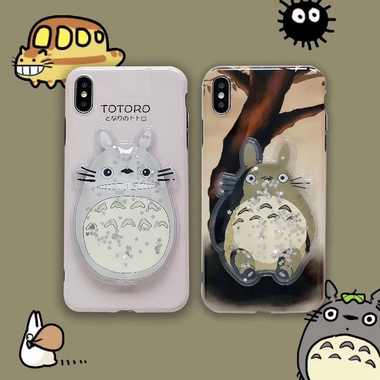 

Cute Cartoon Japanese Anime totoro Phone Case For iPhone X Xs XR Xsmax 6 6S 7 8 Puls Cases 3D Squishy Soft Silicon Cover