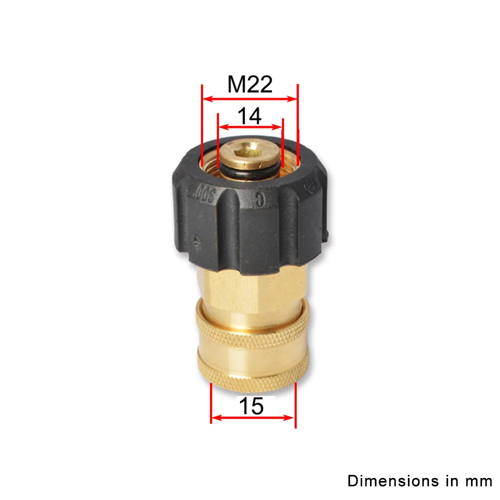 Высокое давление шайба автомобиля шайба латунный соединитель Адаптер M22 штыревой-14+ 3/" разъем быстрого отключения