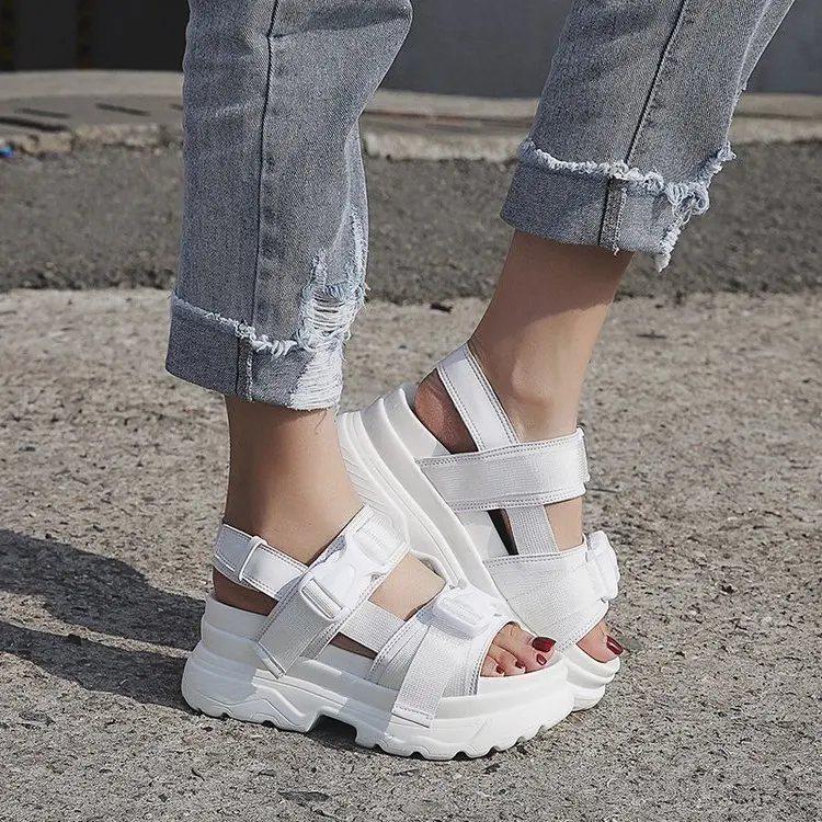 

Platform Shoes, Thick Bottom Sandal, New Style Korean Port-style Retro-style Chic Shoes. 2019 Summer Shoes Women Sandals