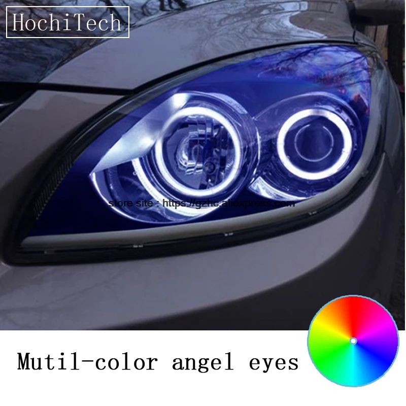 HochiTech для hyundai i30 2008-2011 Автомобильный Стайлинг RGB светодиодный демон и ангел глаза комплект Halo Кольцо дневной свет DRL с пультом дистанционного управления