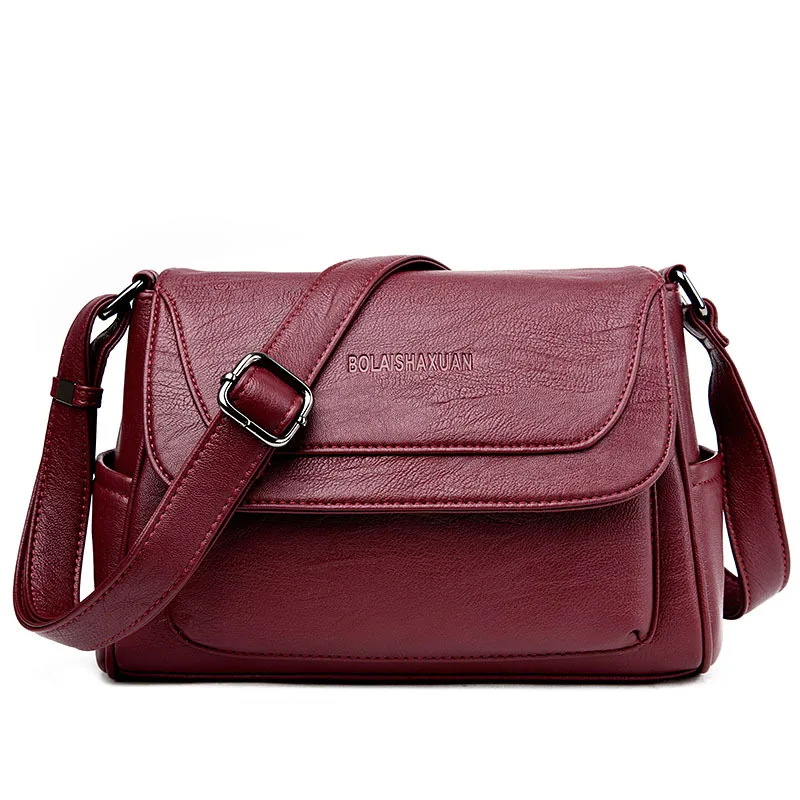 Women Bag Soft Genuine Leather Messenger Bags Fashion Casual Woman Business Small Shoulder Bags ...