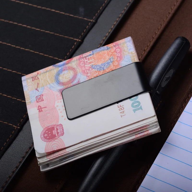 QOONG Edelstahl Anpassbare Geld Clip Bargeld Clamp Halter Tragbare Geld Clip Geldbörse für Tasche Metall Geld Halter