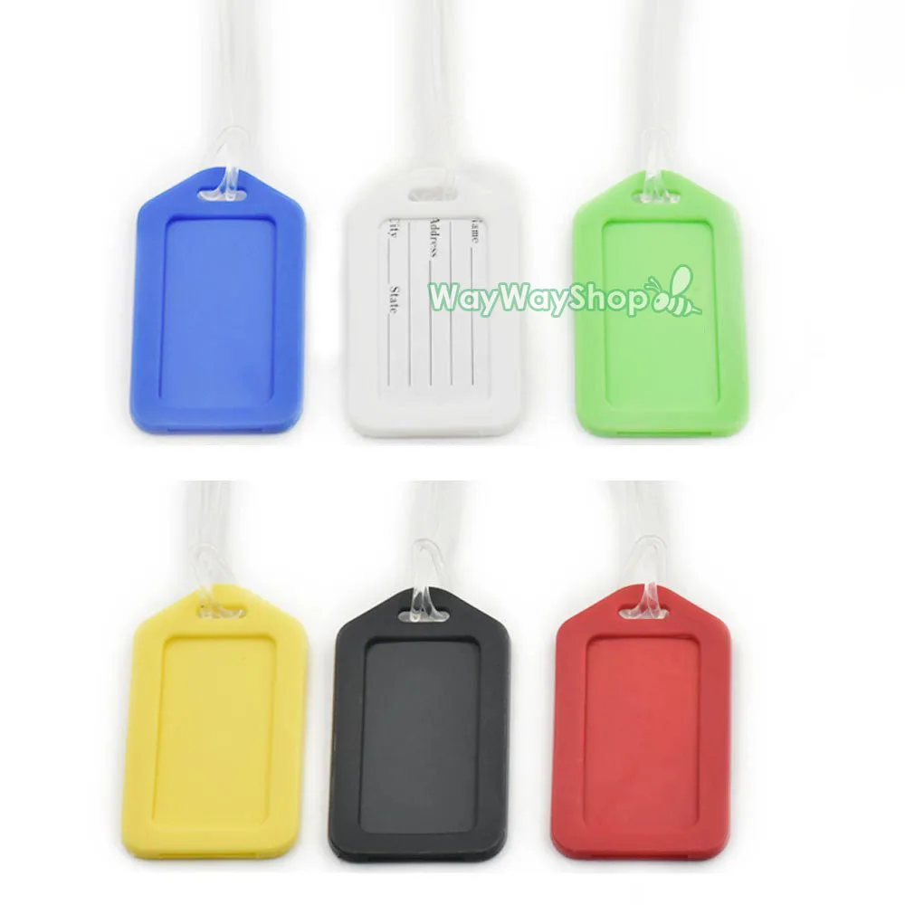 12 Sets Vertical Loop & Rigid Luggage Tag Holder Set Address Secure ID