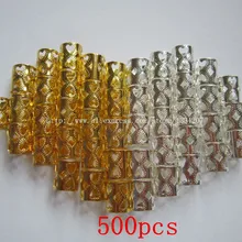 500 шт./упак. серебро/золотое покрытие сердце стиль волос дреды, дредлоки, для увеличения объема, бисера Регулируемые манжеты клип 7,5 мм отверстие