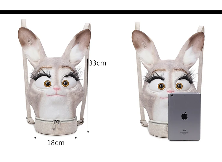 2021 Women Backpack 3D Emboss Rabbit Soft lLady Leather Backpacks Sweet Teenager Leisure Party Cute Bag Female Mujer Bagpack stylish rucksack