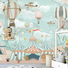 Настенные обои от beibehang мультфильм горячий воздушный шар цирк фон детская комната мальчик девочка спальня фон Фреска 3d обои