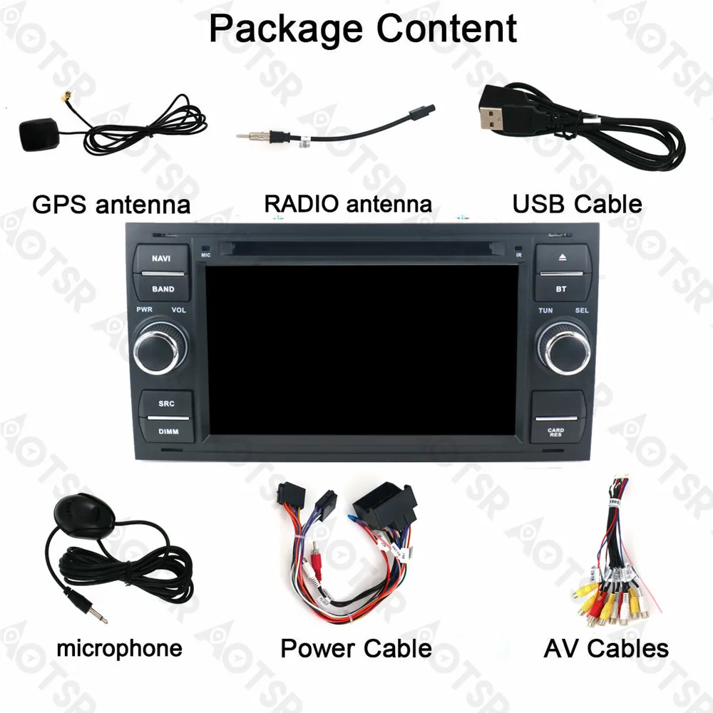 Excellent Aotsr Android 8.0 GPS Navigation Car DVD Player For FORD Focus 2005-2007 C-Max 2006-2010 Multimedia 2 Din Radio Recorder 4G+32G 4