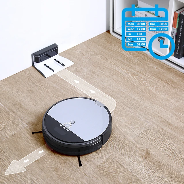 ILIFE V8s Robot Stofzuiger Sweep & Nat Mop Navigatie Gepland Schoonmaken 0.75L Vuilnisbak Water Tank Verstelbare Schema Huishouden 3