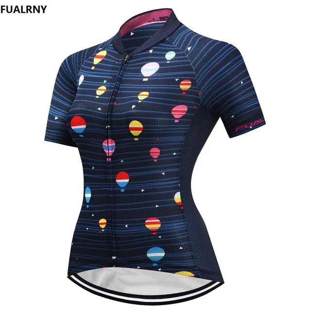 

2018 new Women MTB Bike Cycling Clothing Mountian Bicycle Clothes Ropa Ciclismo Cartoon balloon FUALRNY Cycling Jersey Summer