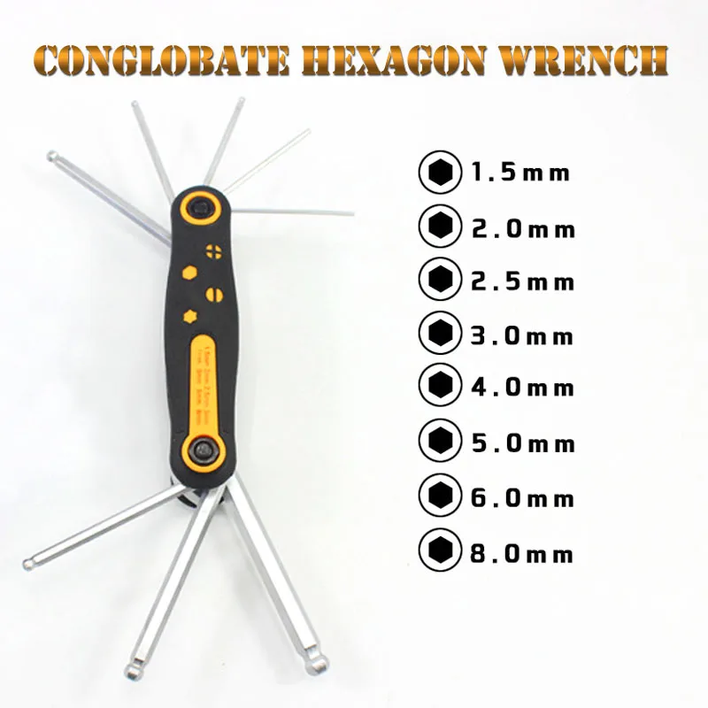 

LAOT high quality portable folding key hex wrench set metric system inner hexagon spanner allen wrench screw repair tools