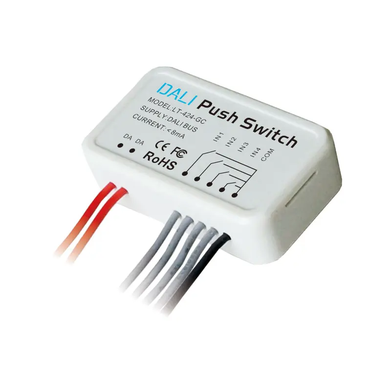 

LTECH LTECH LT-424-GC DALI Group Push Switch Powered by DALI Bus 0-15 Group Mode Small Size PC Plastic Shell
