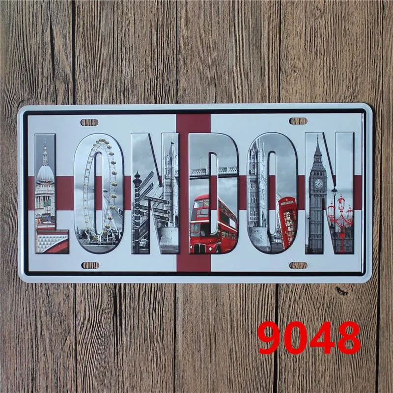 15*30 см Европейский Нью-Йорк Париж Лондон номерные знаки Ретро винтажные металлические знаки пивные плакаты металлические тарелки