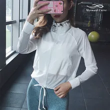 Осенняя сетчатая трикотажная Лоскутная куртка для бега, женское спортивное пальто с регулируемой нижней молнией, свободное дышащее пальто с длинным рукавом для йоги