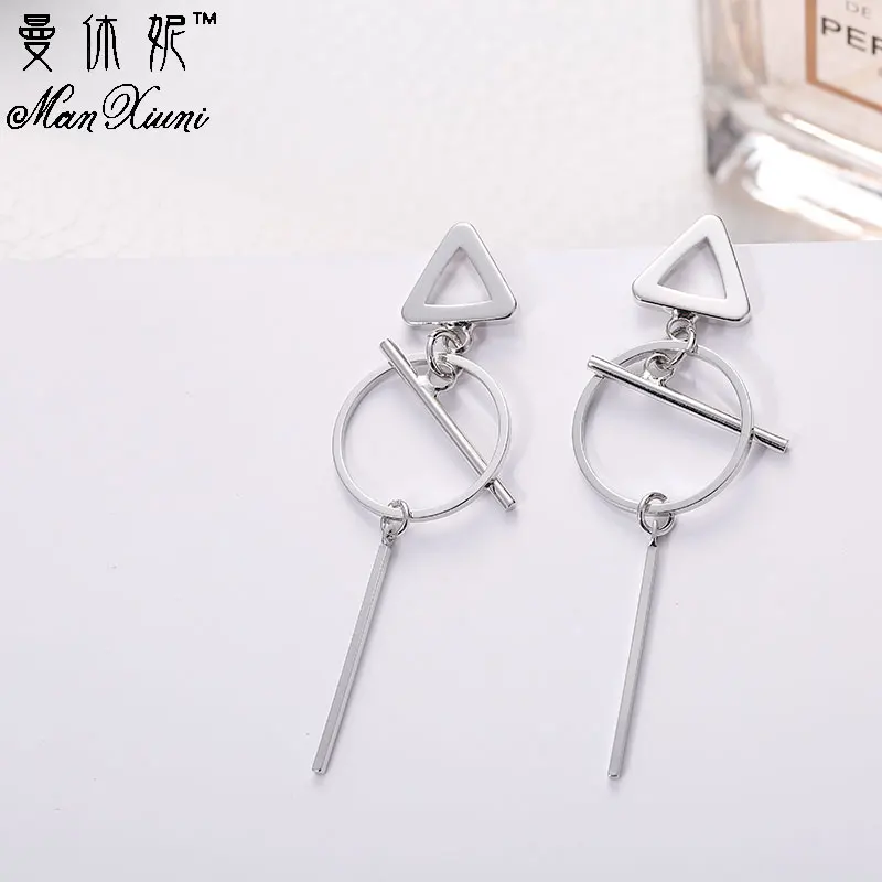 

Manxiuni Oblong Metal Geometric Rectangle shape Drop Earrings Dangle Earrings For Women Fashion Jewelry boucle d'oreille