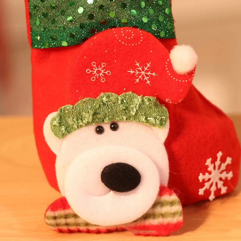 1 шт., рождественские украшения, маленькие чулки, носки Санта-Клауса, подарочные сумки, мешок для конфет Рождество, дерево, Декор, рождественские navidad, товары для декора