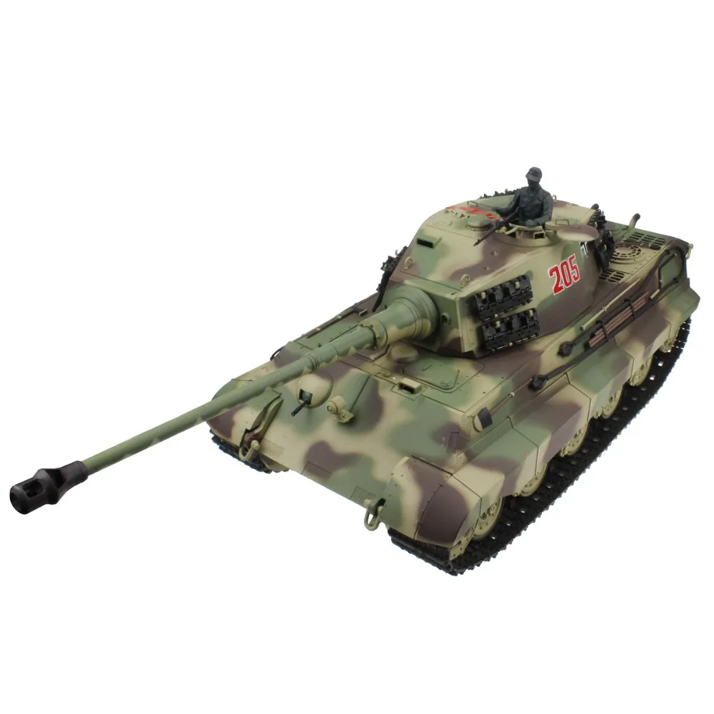 2 4G 1 16 German Army King Tiger Henschel Turret RC Battle Tank Shooting Smoking Sounding