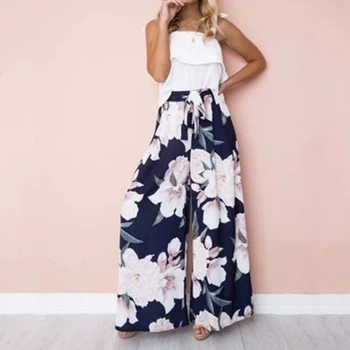 

Womens High Waist Trousers Flare Wide Leg Long Loose Harem Comfy Pants Fashion