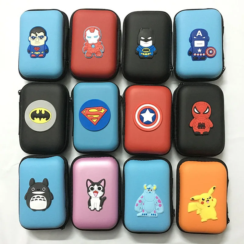 

Spiderman America Captain EVA Case Bag Earphone Headset Accessories Protable Case Storage Package Coin Bag