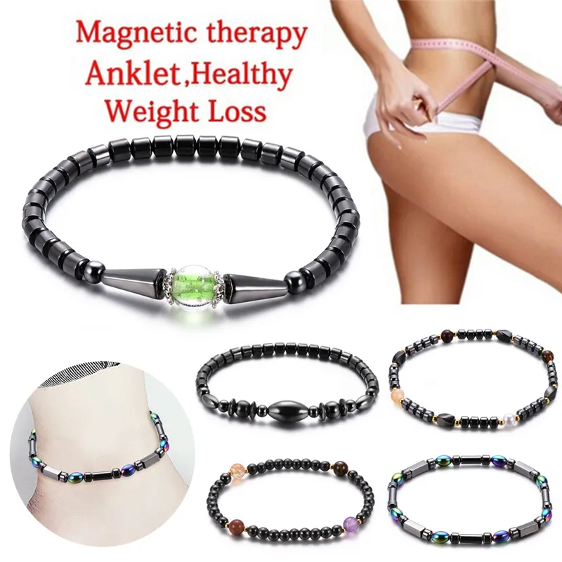 Weight Loss Magnet Anklet Colorful Stone Magnetic Therapy Bracelet Anklet Weight Loss Product Slimming Health Care Jewelry