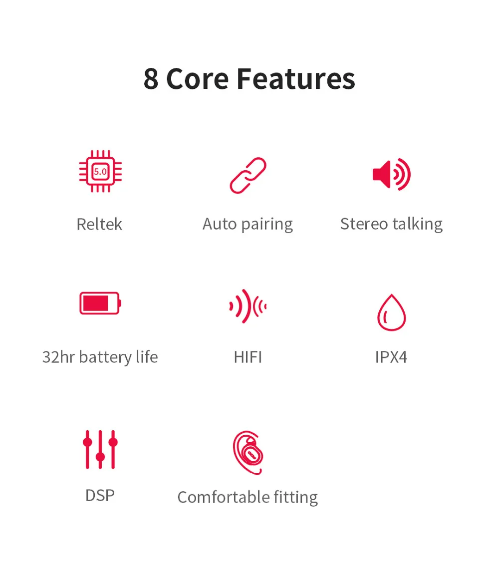 Qcy t1c power tws bluetooth v5.0 fones