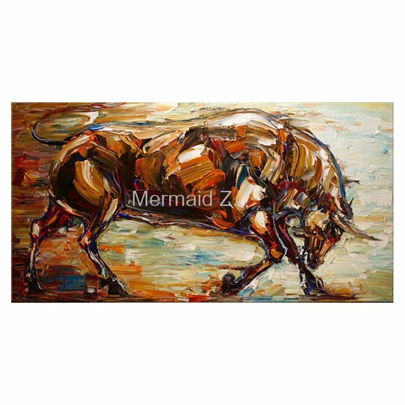 

Painting Bull Animal Contemporary Modern Art Oil on Canvas Huge Clean Modern Look Expressive Impressionist Thick Oil Painting