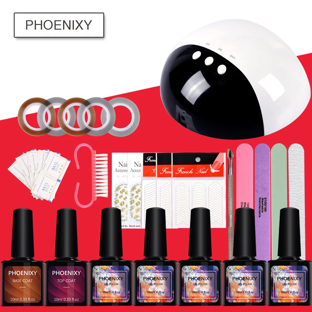 

Nail Set 24W UV LED Lamp Dryer With 10pcs Nail Gel Polish Kit Soak Off Manicure Tools Set Gel Nail Polish Kit For Nail Art Tools