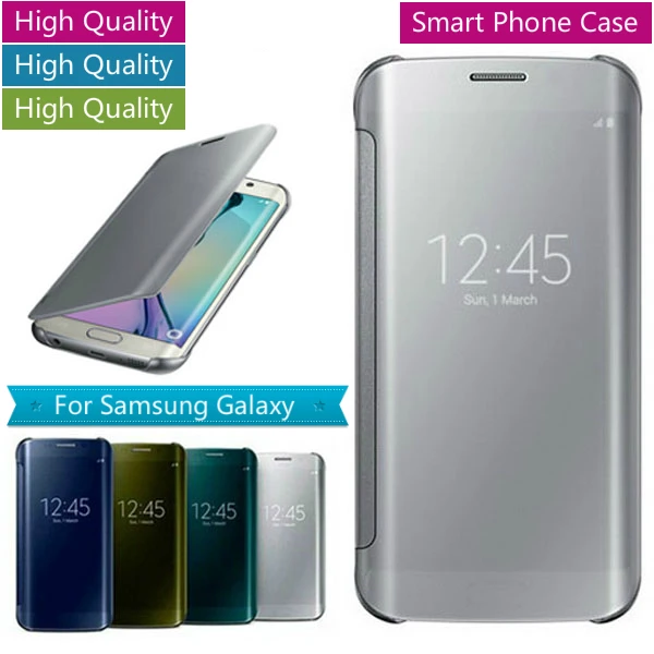 

Fundas View Luxury Coque For Note9 Note8 S9 S8 Plus Mirror Note 9 8 Case Capa Leather+PC Flip Smart Phone Cases S7 Edge Note 5 4