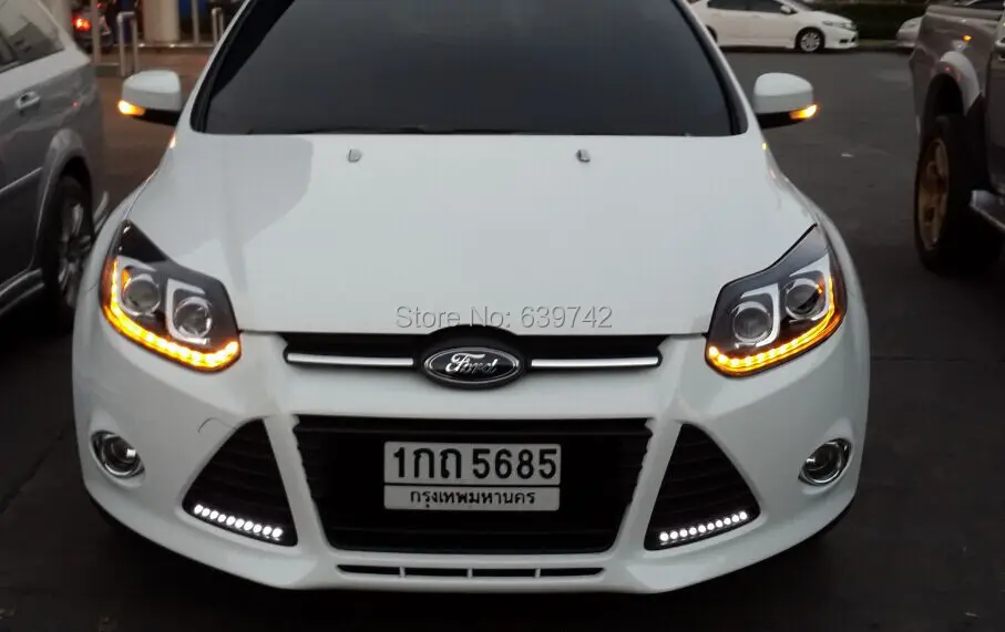 2017 Year For Ford Focus 3 Double Color Led Strip Head Lights 2017 Year For Ford Focus 3 Double Color Led Strip Head Lights Lamp Front Light With Projector Lens Ld V3 In Car Embly From Automobiles