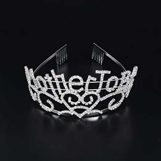 Frcolor Metal Mother To Be Silver Tiara Hearts Crown with Sparkling Rhinestones for Baby Shower Future Expecting Mom Decorations Gift (3)