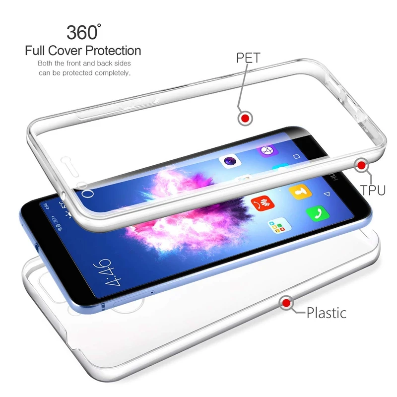 Чехол с полным корпусом 360 для Huawei Y5 Y7 Y6 Prime 2018 Y9 2019 Honor 7A 7C 8X 10 Lite Nova 3 3i P Smart Plus Mate 20