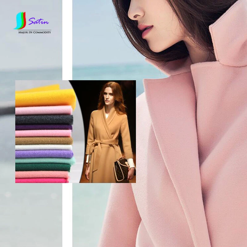 

HIGH QUALITY Solid Color 1 meter Thick Double Faced Woolen Cloth for Autumn Winter Coat,Dress Skirt Suit Material Fabric S0023H