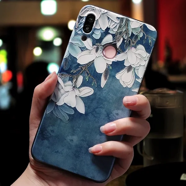 Для huawei P Smart чехол для huawei P Smart чехол s Чехол для Funda huawei psmart розовые цветы черный чехол для телефона - Цвет: 05