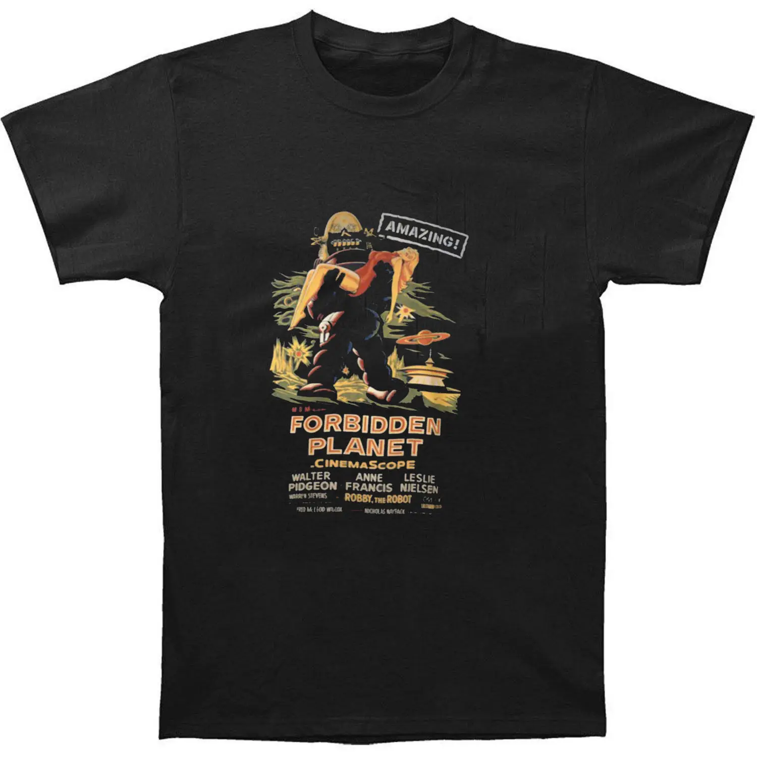 Для мужчин s Forbidden Planet футболка фильм плёнки Винтаж Ретро культ ужас футболки