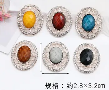 

Free Shipping Pearl Jewelry !50pcs/lot 25*33MM rhinestone button wedding Invitation embellishment Scrapbooking Napkin Ring