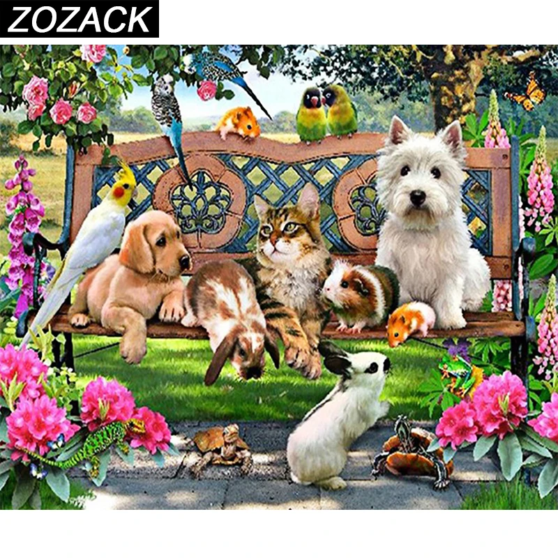 

Zozack,Full,Diamond Embroidery,Cats and Dogs,5D,Diamond Painting,Animal,Cross Stitch,Diamond Mosaic,Needlework,Christmas,Gifts