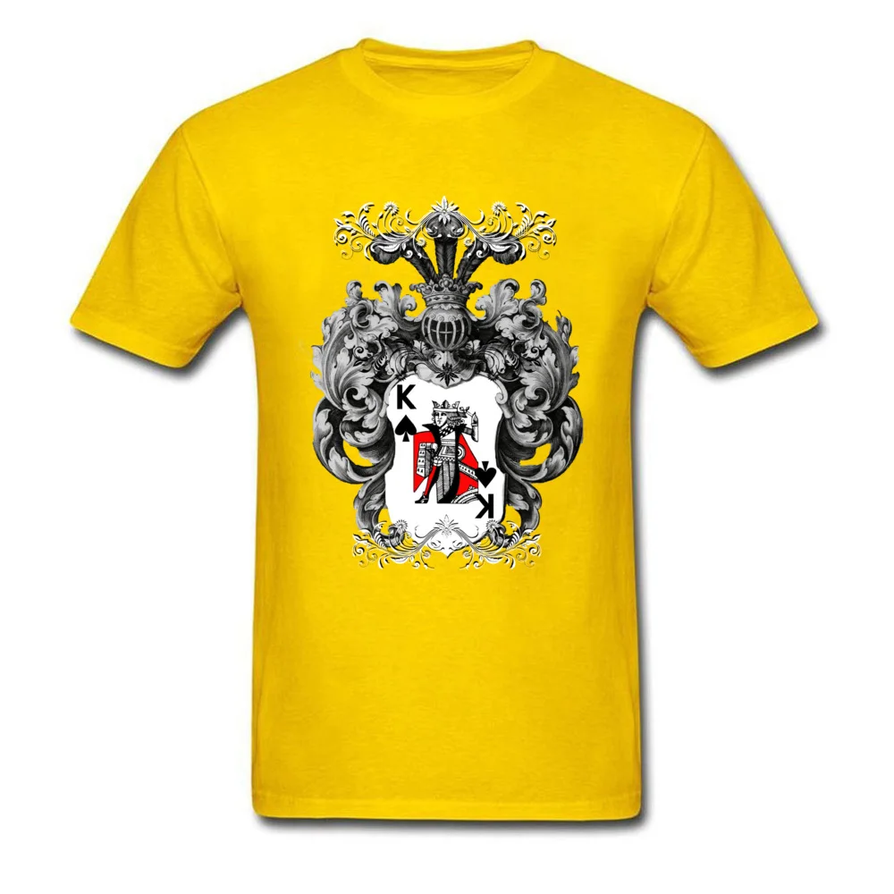 Poker king Special Mens T Shirt Round Neck Short Sleeve 100% Cotton Tops Tees 3D Printed Tops Shirts Drop Shipping Poker king yellow