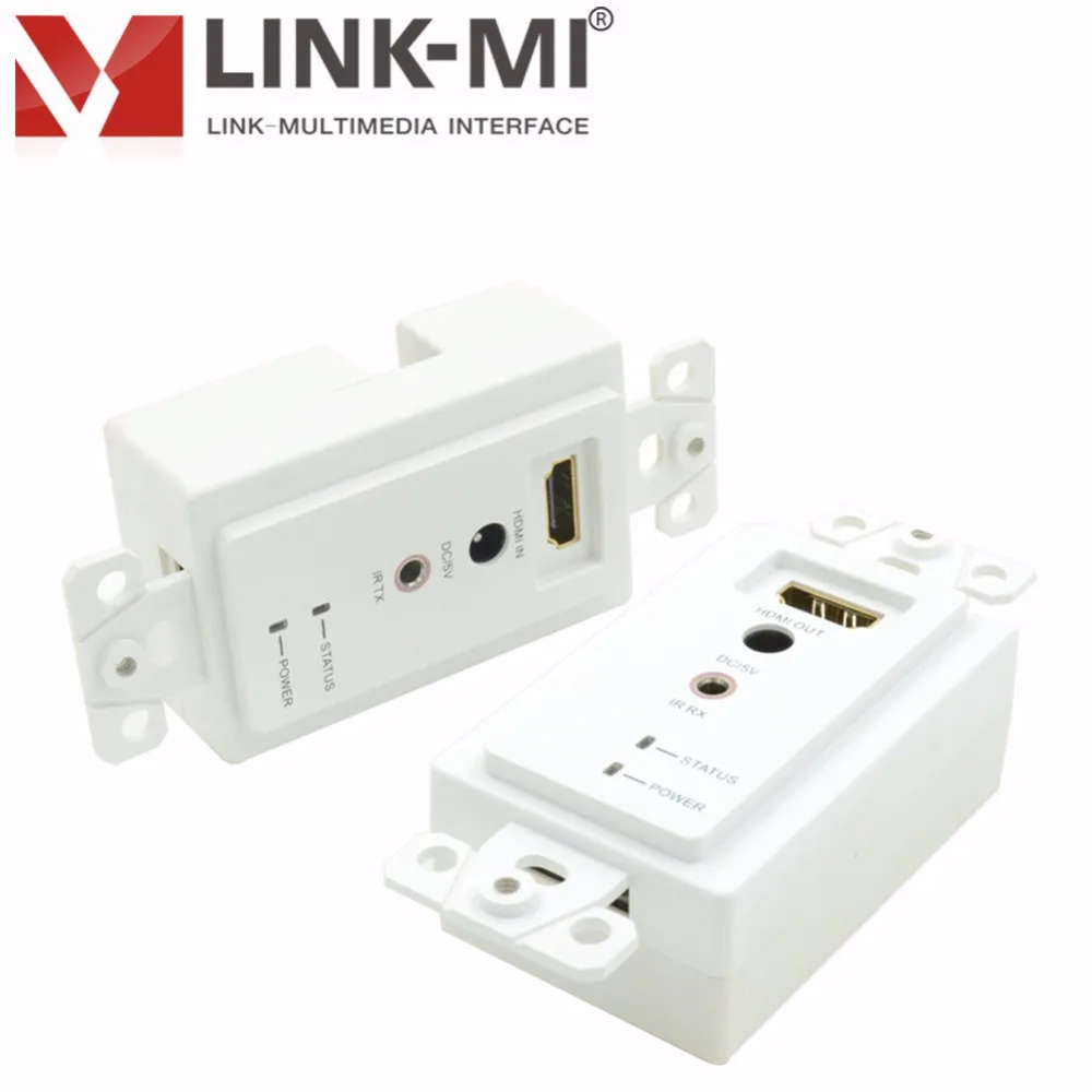 LINK MI LM EW03 HDMI настенная пластина удлинитель с ИК 1080p до 30 м через двойной UTP Cat5e/6