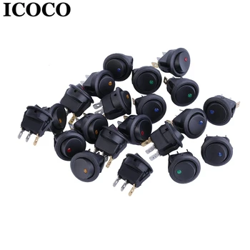 

ICOCO 20pcs/set LED Dot Light 12V Car Auto Boat Round Rocker ON/OFF Toggle Switch Wholesale Drop Shipping Sale