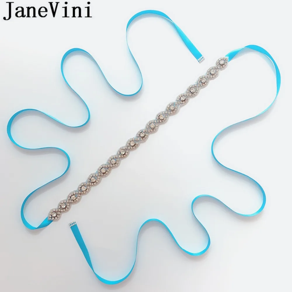 JaneVini Алмазные Пояса для свадебное платье украшенное сверкающими кристаллами лента для подружки невесты Свадебные Пояс со стразами
