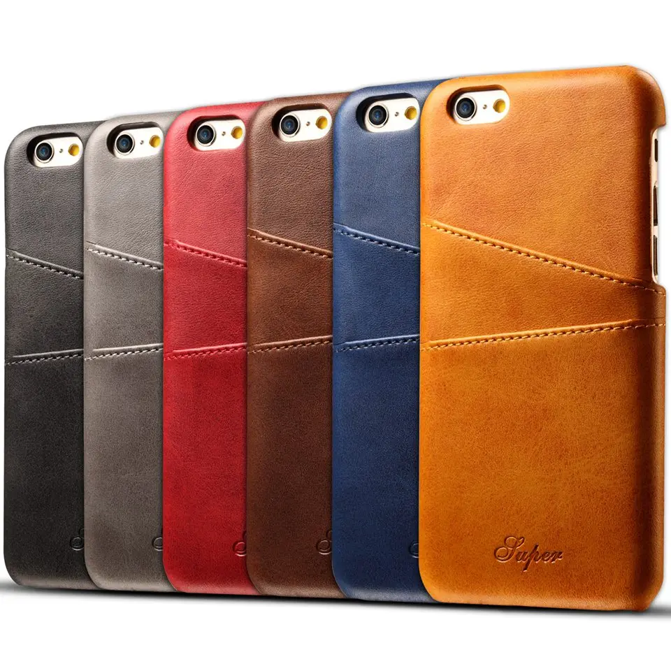 ZYSTERT Case for iPhone 6 Plus iPhone 6ケースカバーレザー高級財布カードホルダーiPhone 7 6 6s Plus Funda用ソフトバックCapa