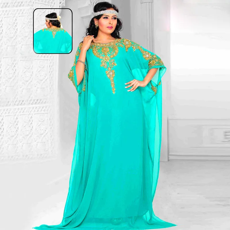 Изготовленный На Заказ халаты с рукавом «Три четверти» Исламская шифоновое золотыми кристаллами Бисер Вечеринка платье мусульманские платья для матери невесты