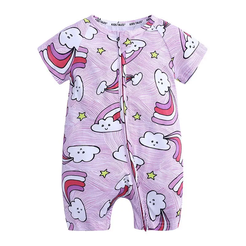 Летняя одежда для новорожденных Одежда для маленьких мальчиков, комбинезон для маленьких мальчиков и девочек, хлопковый комбинезон для малышей 3, 6, 9, 12, 24 месяца - Цвет: Photo Color