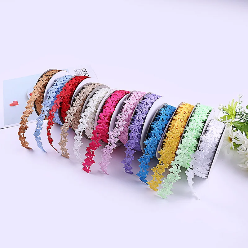 

20Y Flower Ribbons for Crafts Lace Trim Ribbon Embellishment DIY Gift Wrapping Accessories Applique Garment Sewing Wedding Decor